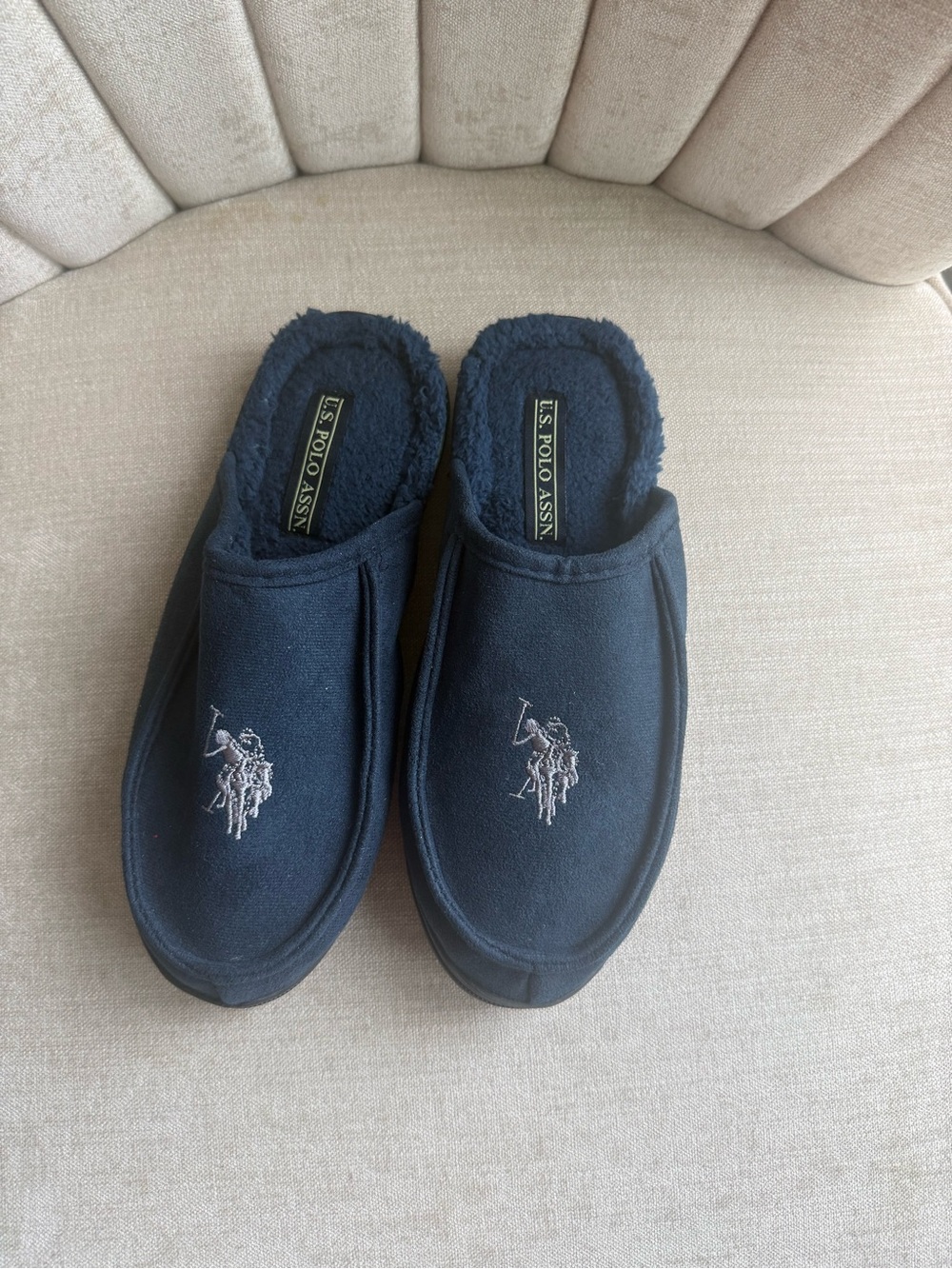 🔴 U.S. Polo Assn. Men's Navy Slip-On Plush-Lined Loafers